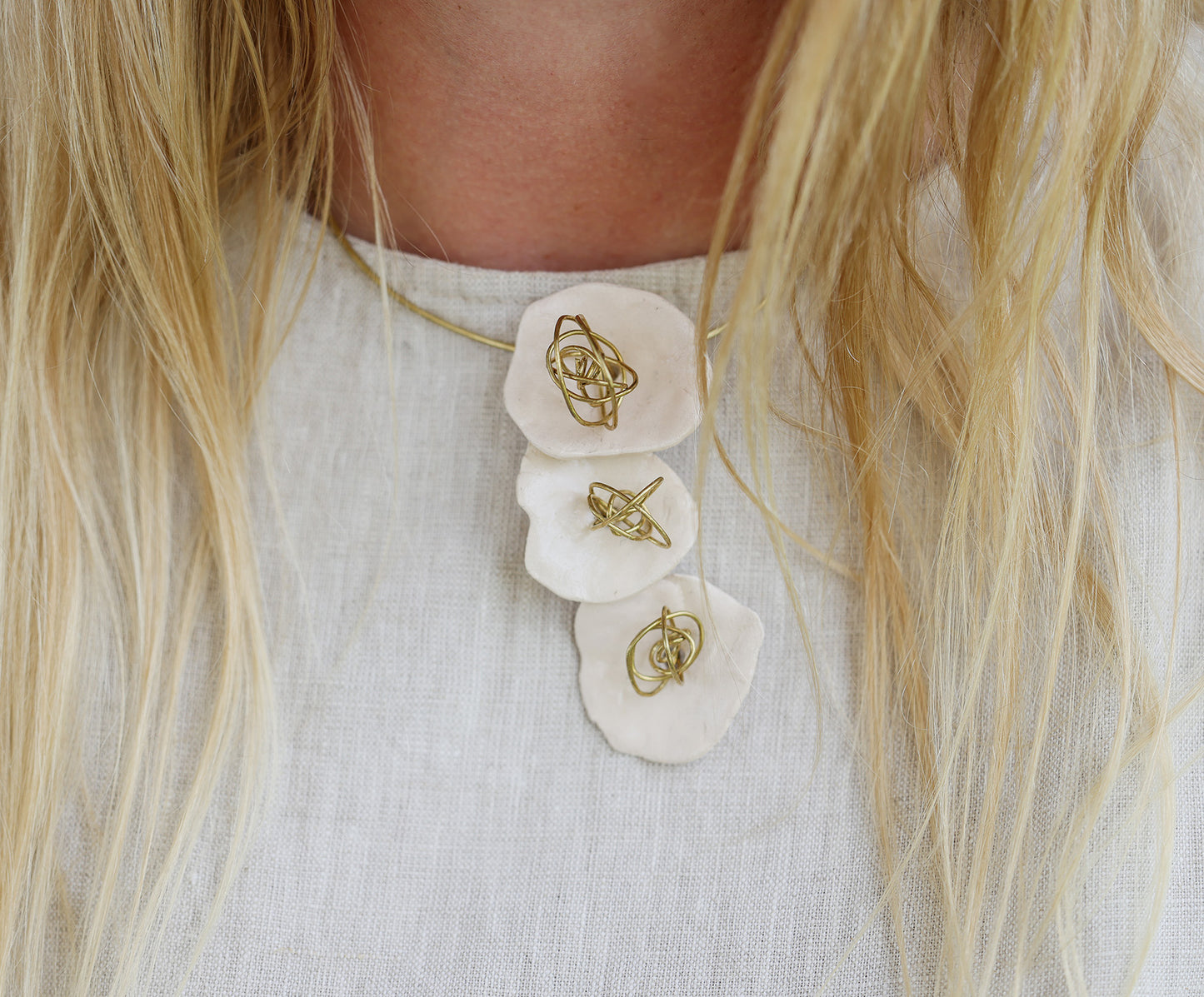 Amapola Necklace- Bronze & Porcelain