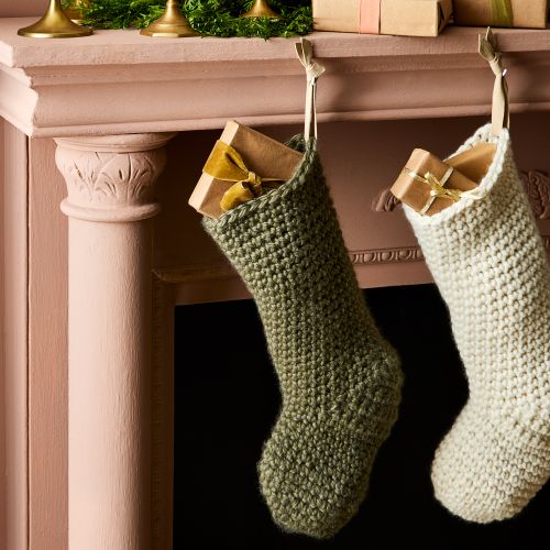 Hand-Knitted Wool Christmas Stocking