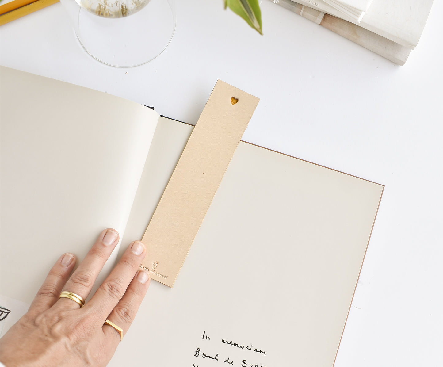 Heart Leather Bookmark