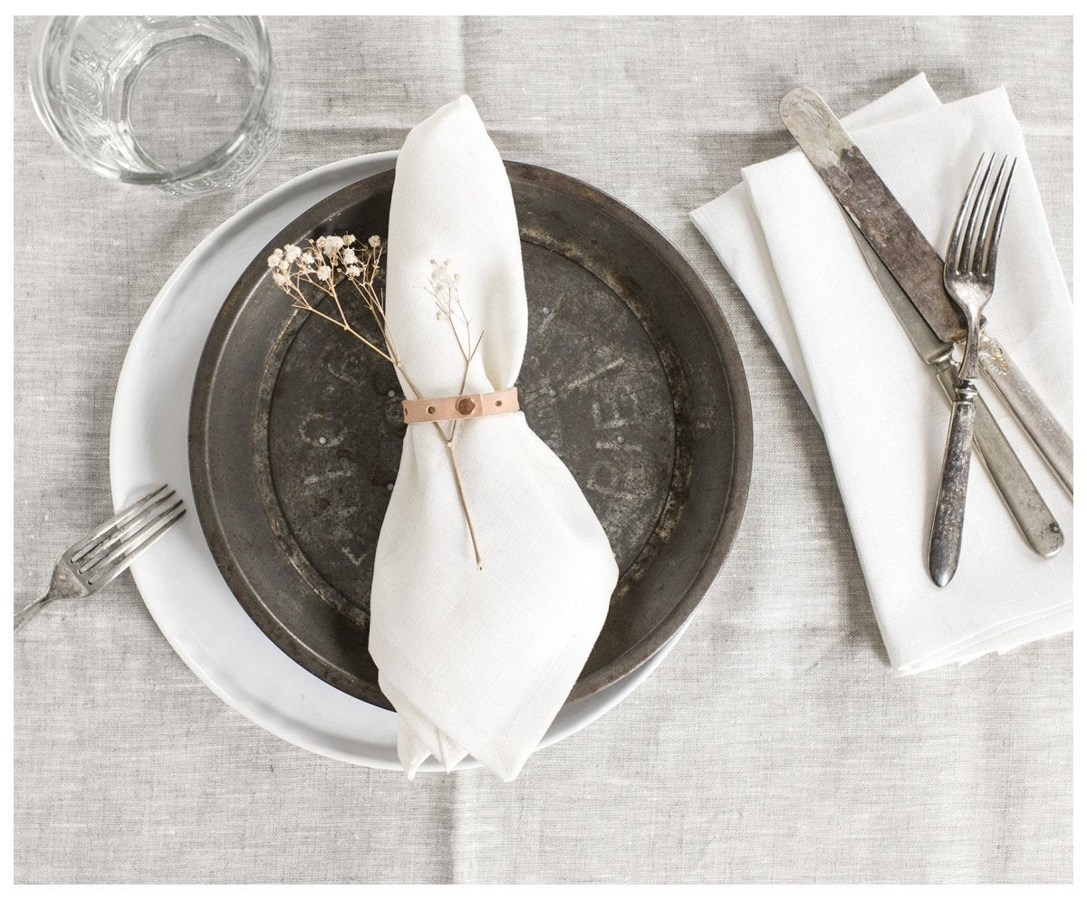 Heirloom Napkins - Off-white Linen - celina mancurti - napkins - -set of 4