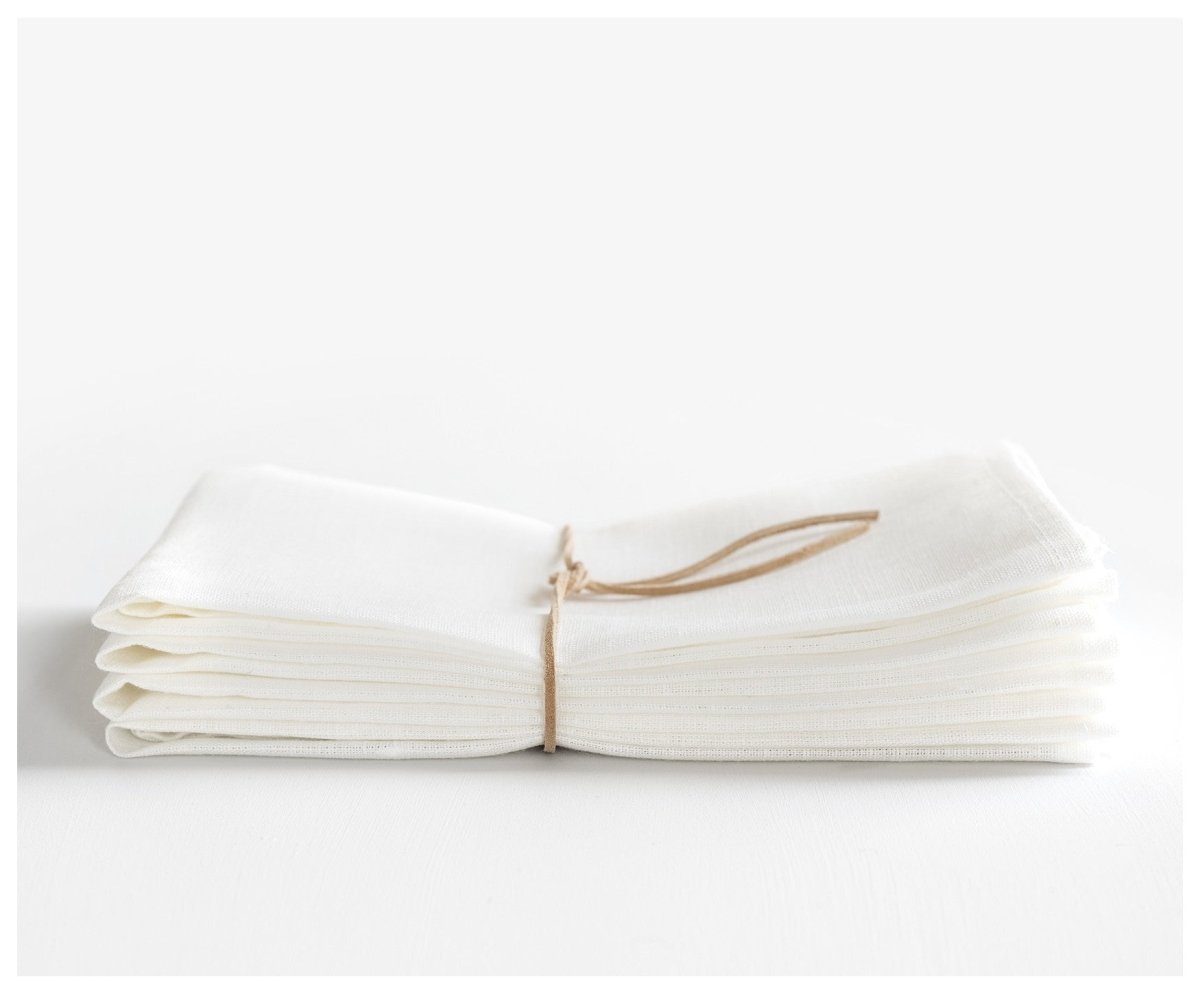 Heirloom Napkins - Off-white Linen - celina mancurti - napkins - -set of 4