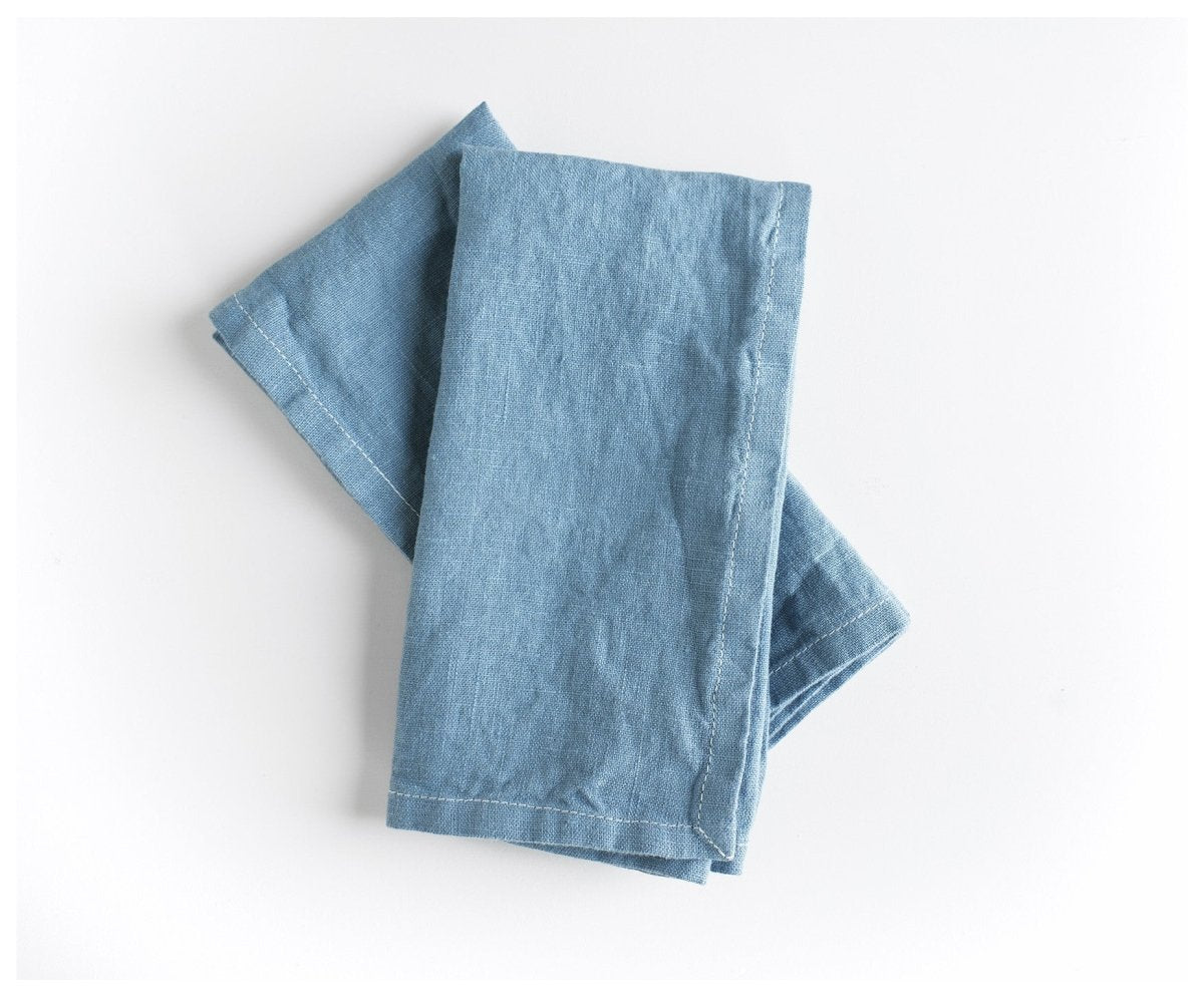 Indigo Linen Napkins- Set of 2 - celina mancurti - napkins - -set of 2