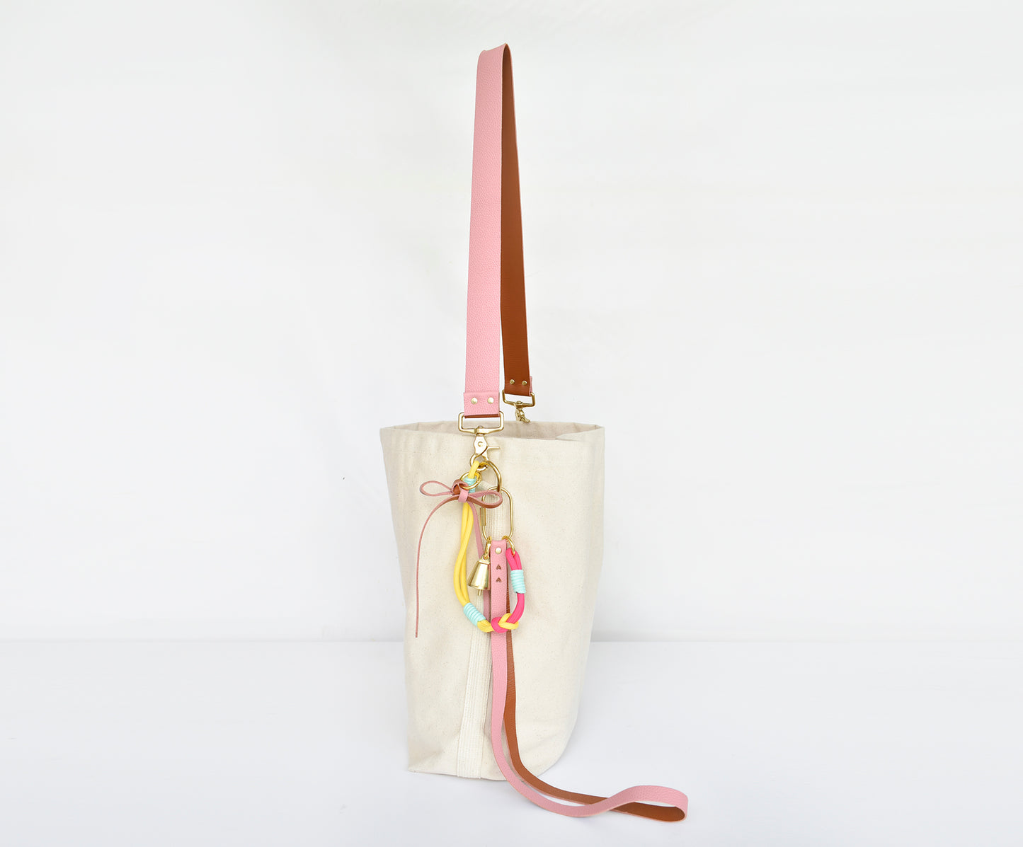 Knot Bag Charm - Rose & Caramel