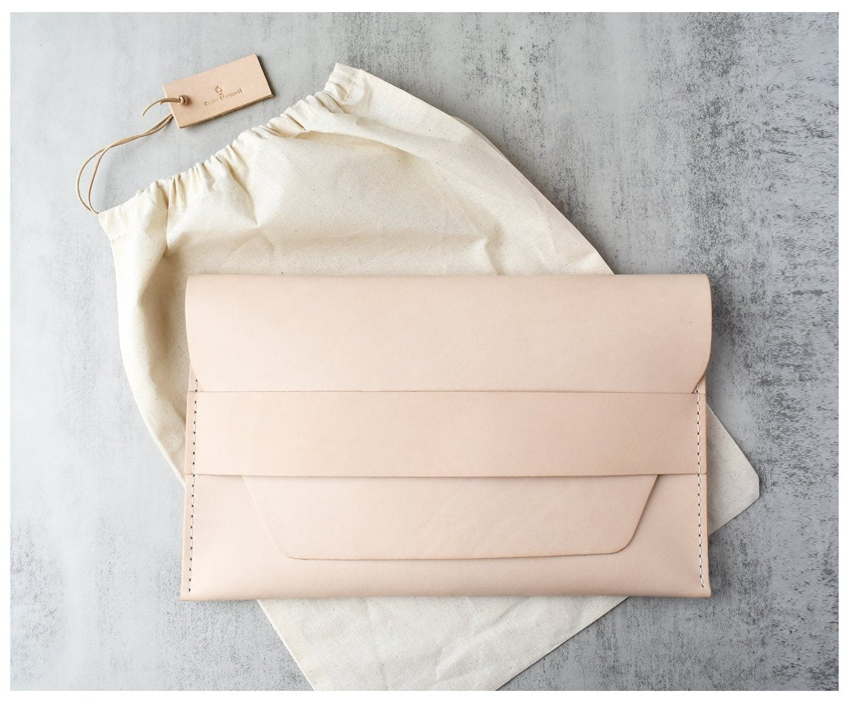 Leather Clutch - Tan - celina mancurti - Clutch - -Leather