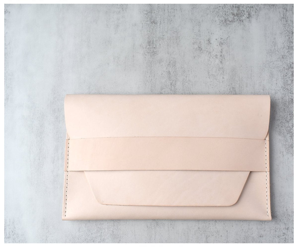 Leather Clutch - Tan - celina mancurti - Clutch - -Leather