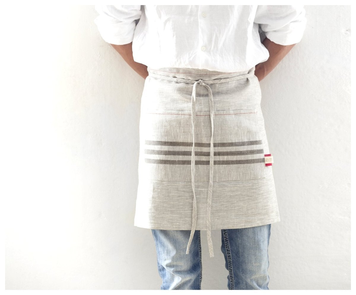 Linen Kitchen Apron - celina mancurti - aprons - short - -short. long