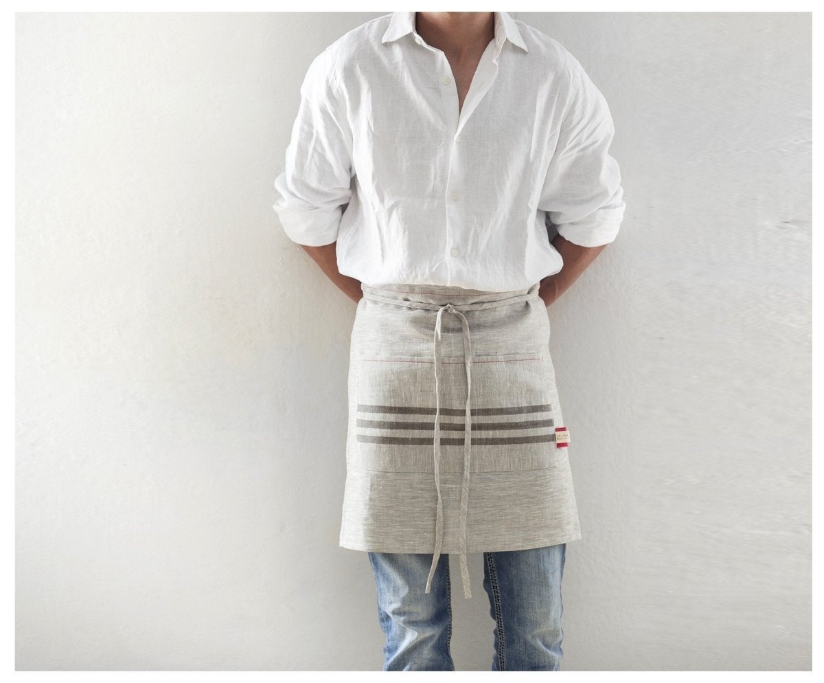 Linen Kitchen Apron - celina mancurti - aprons - short - -short. long