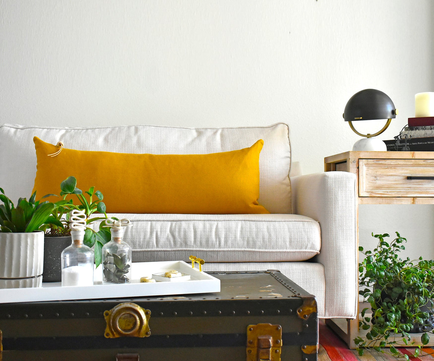 Long Lumbar Pillow Pure Linen