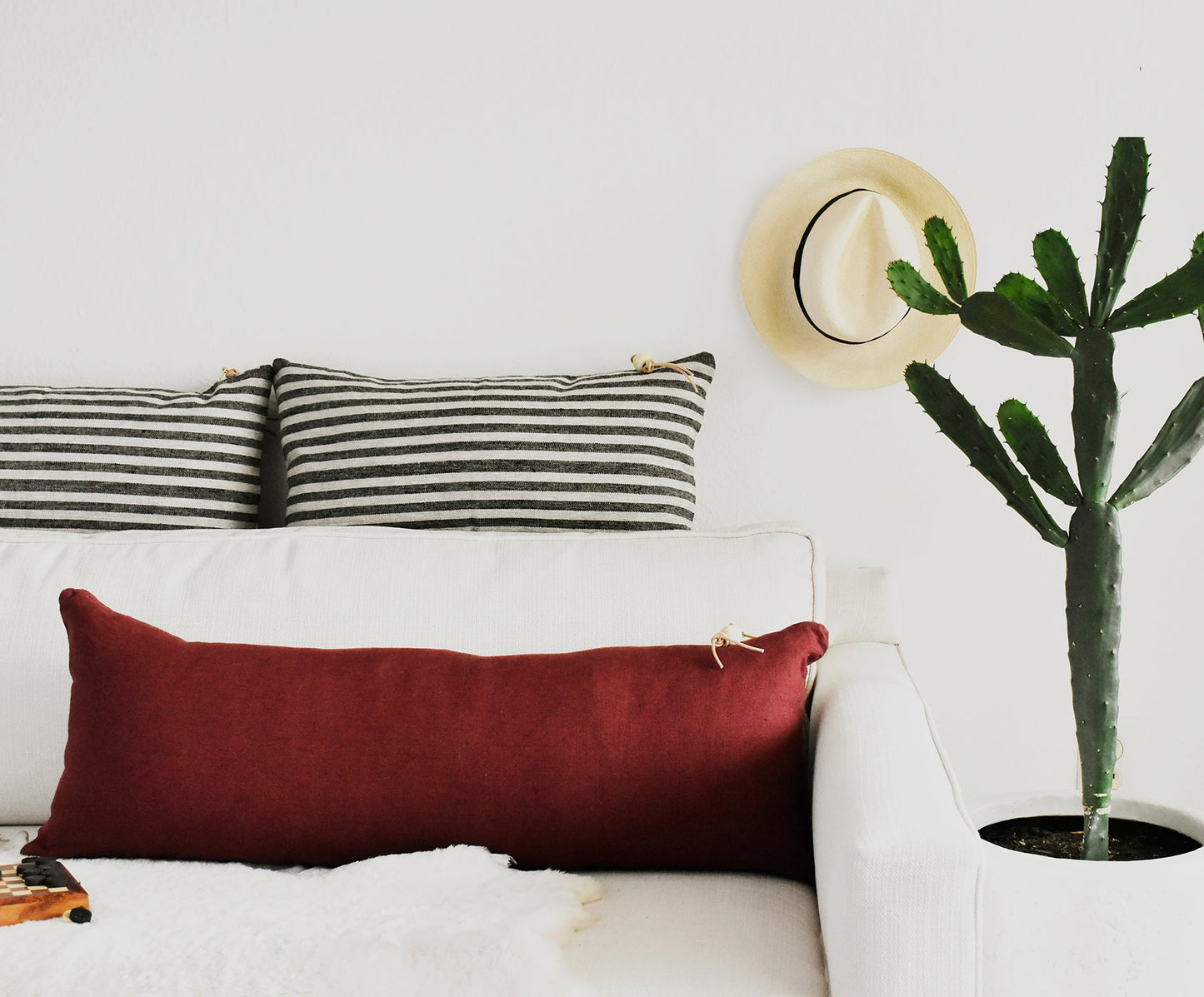 Long Lumbar Pillow Pure Linen