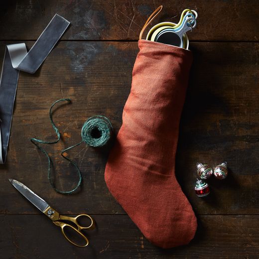 Monogrammed Linen Stocking