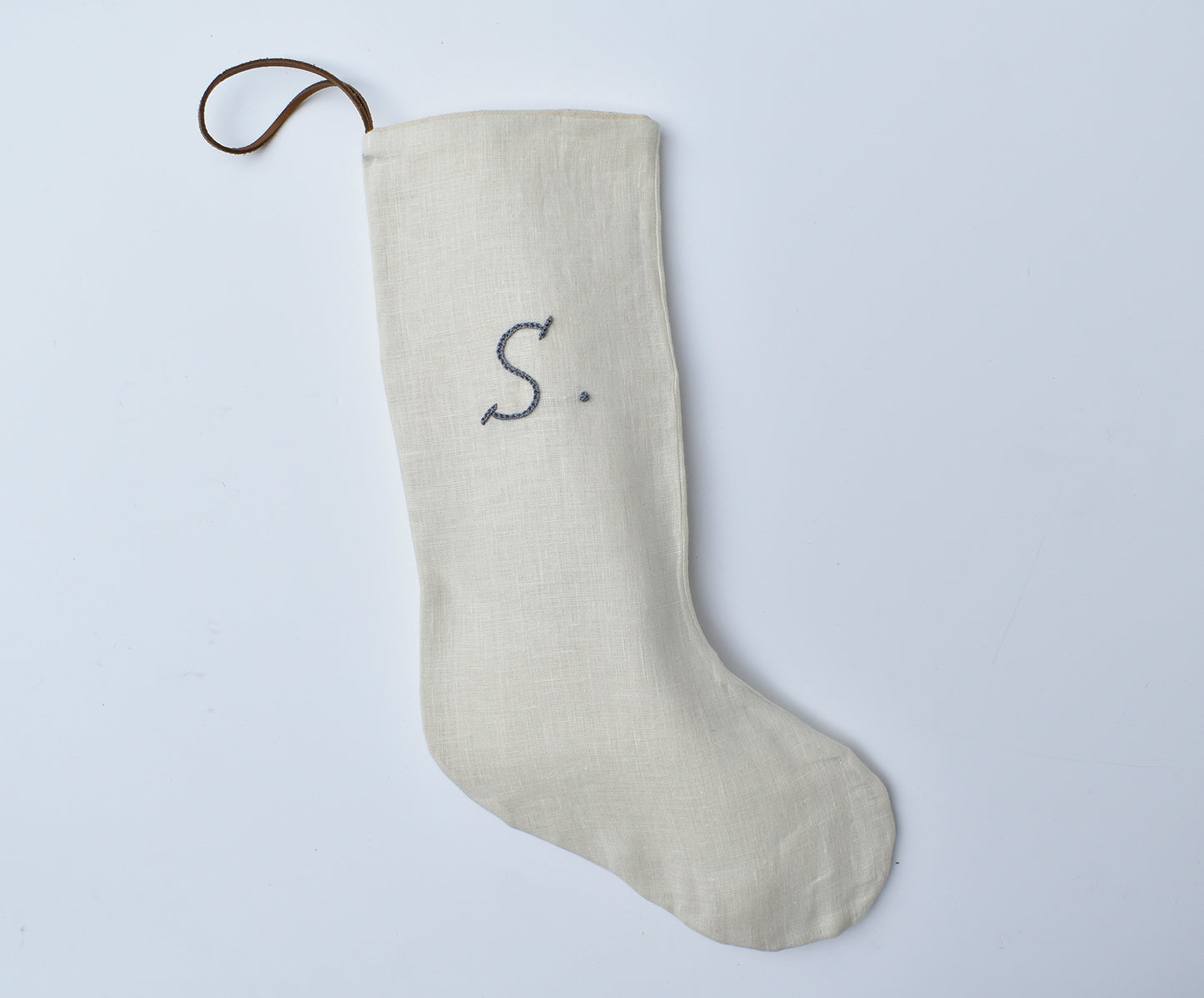 Monogrammed Linen Stocking