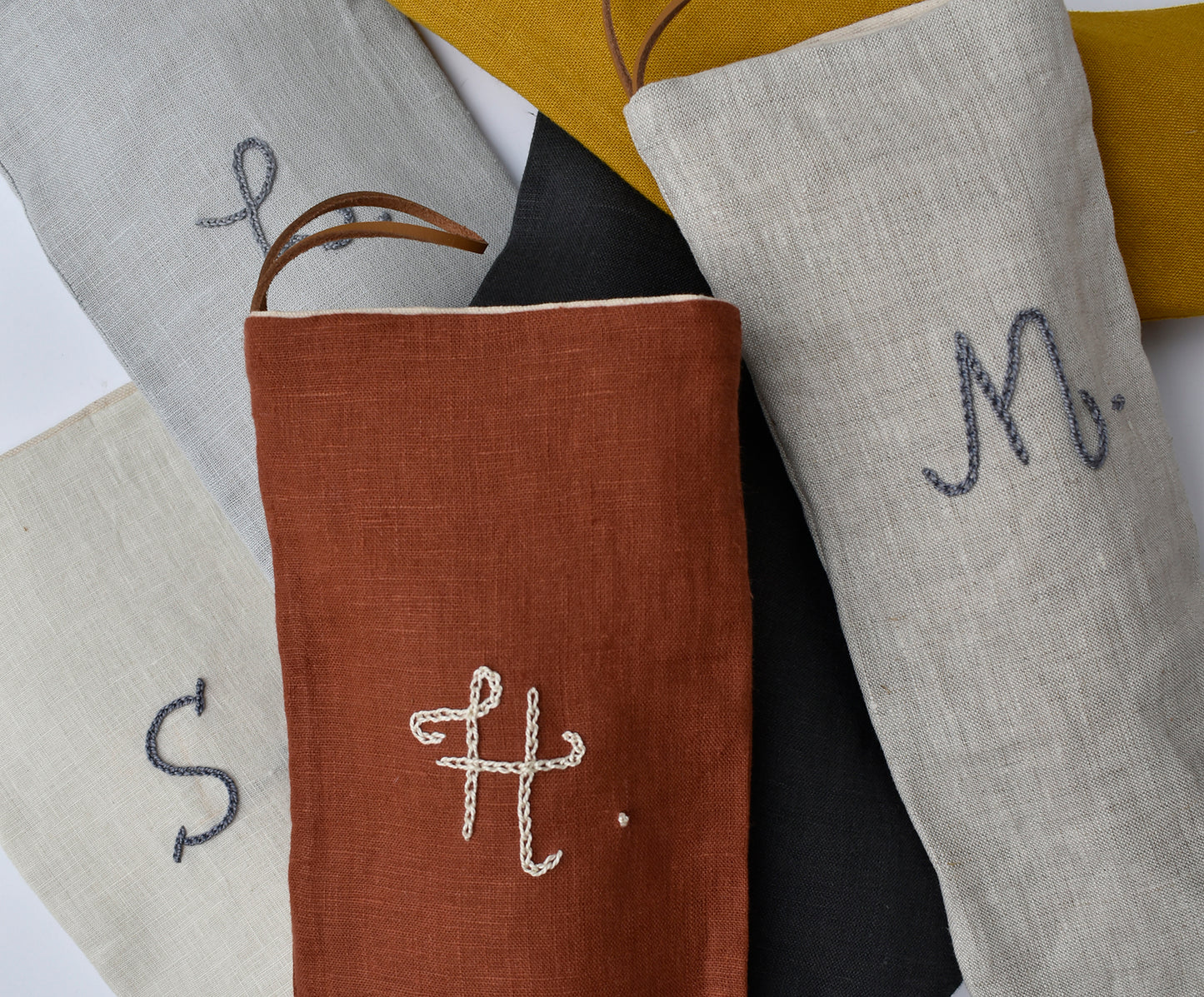 Monogrammed Linen Stocking