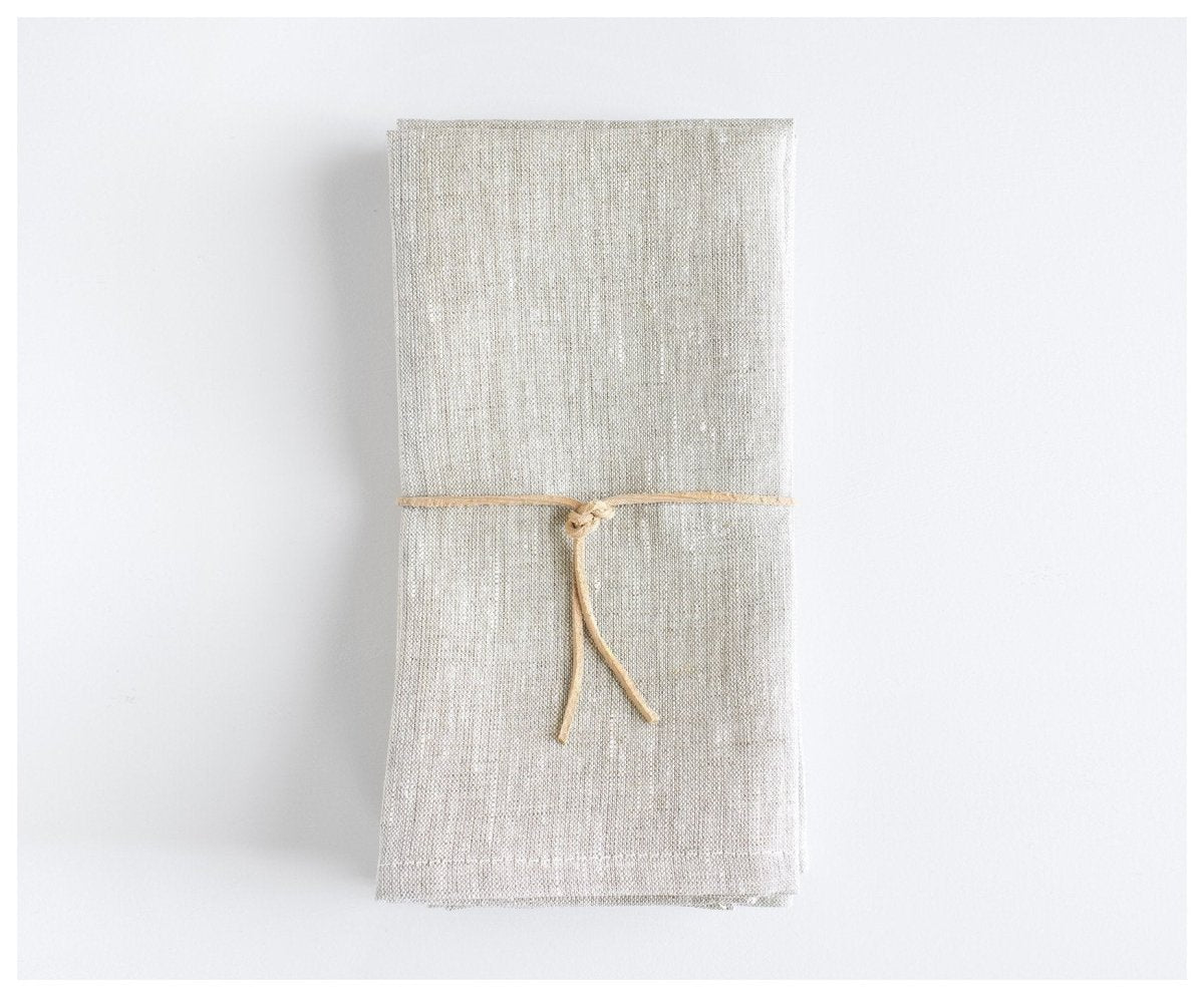 Heirloom Napkins - Oatmeal Linen - celina mancurti - napkins - -set of 4