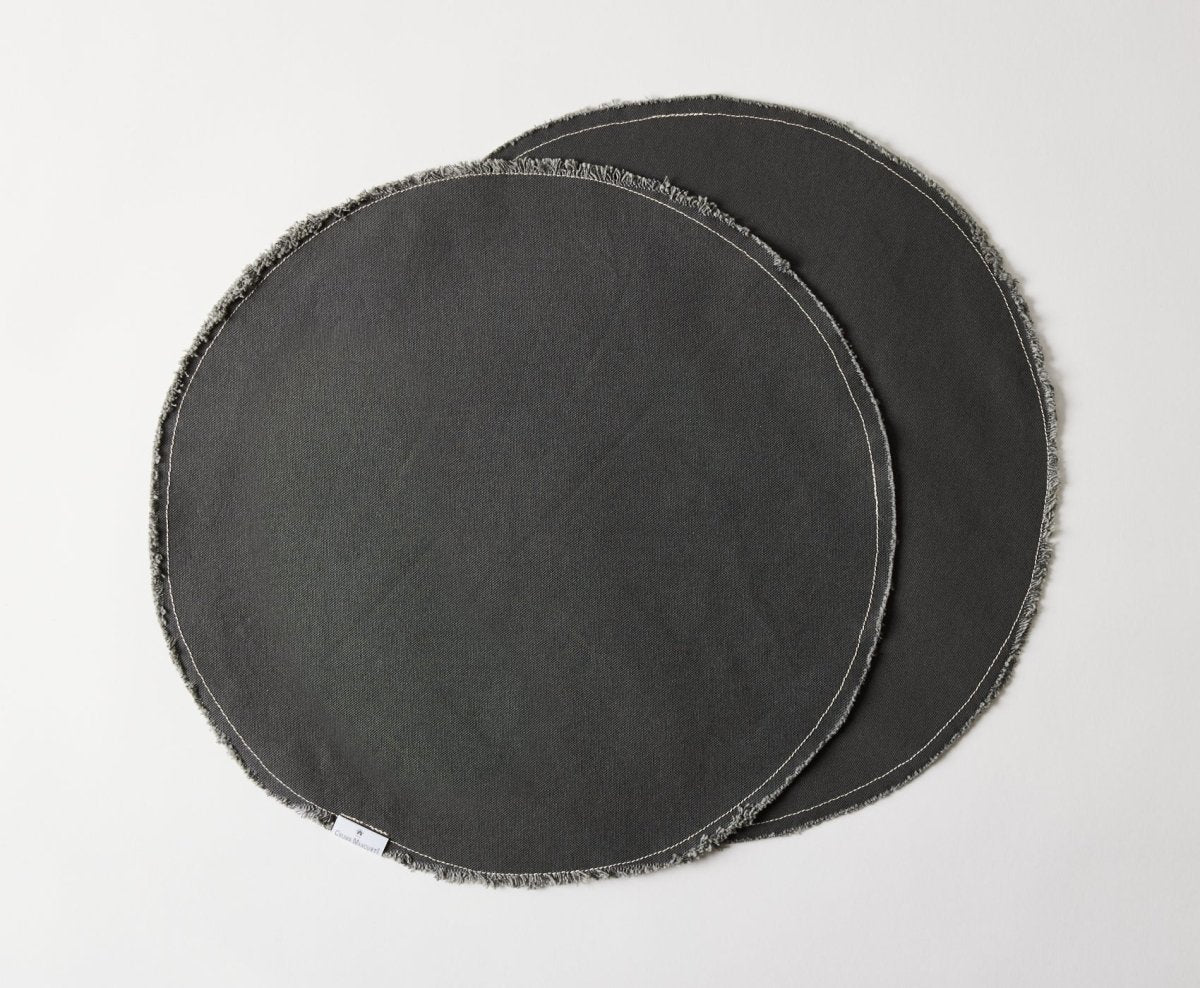 Round Placemats- Set of 2 - celina mancurti - Placemats - Grey - -100% Cotton