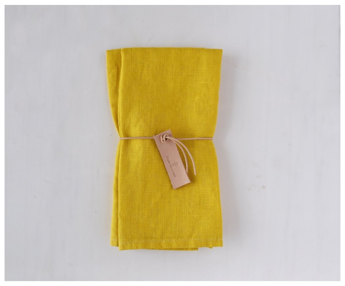 Saffron Linen Napkins (Set of 2) - celina mancurti - napkins - -set of 2