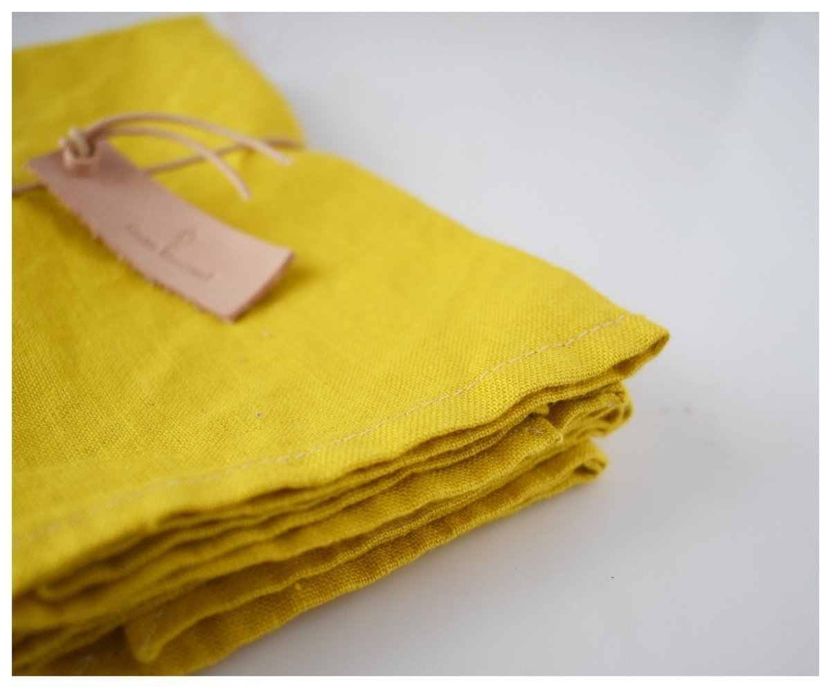 Saffron Linen Napkins (Set of 2) - celina mancurti - napkins - -set of 2