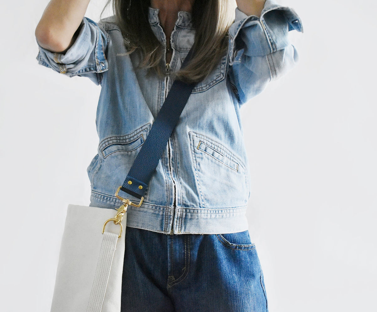 Bag Leather Strap Navy/Black