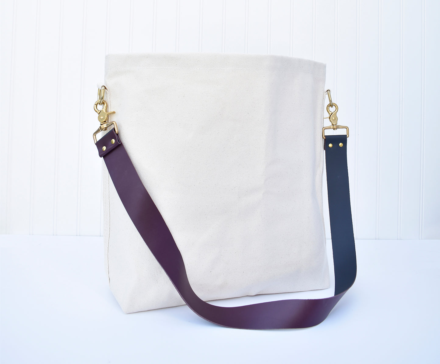 Tote Bag with Leather Strap - Cherry