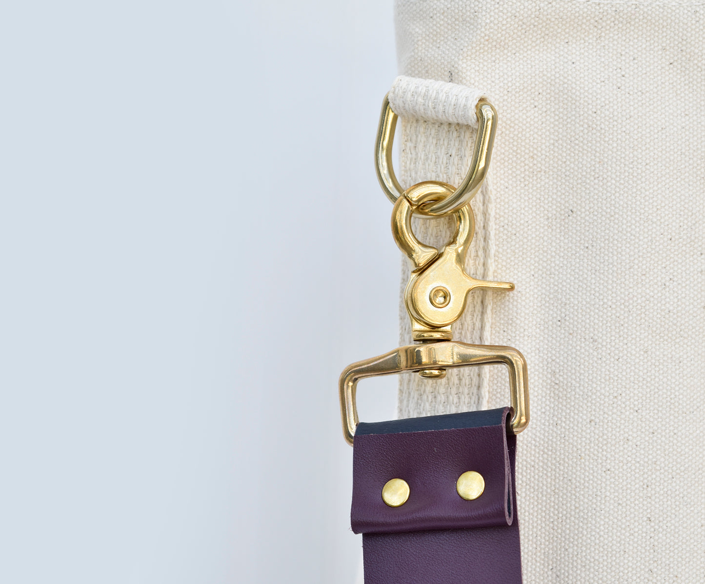 Tote Bag with Leather Strap - Cherry