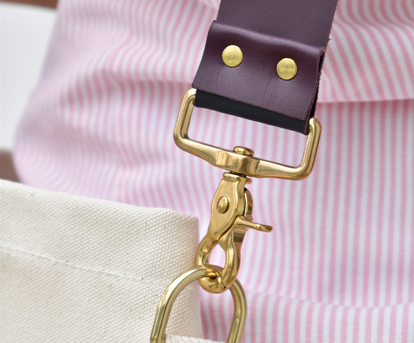 Tote Bag with Leather Strap - Cherry