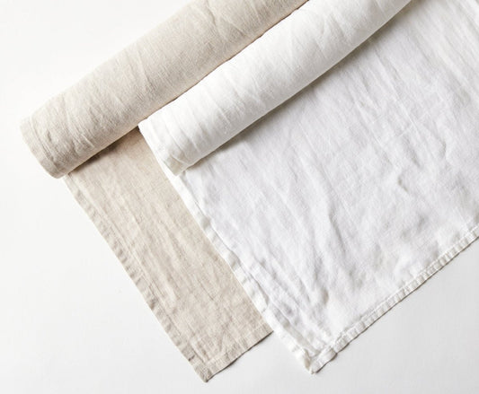 Your Everyday Linen Table Runner - celina mancurti - Runner - Oatmeal - -Off-white & Oatmeal