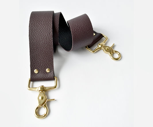 FINAL SALE- Leather Strap Chocolate Shoulder