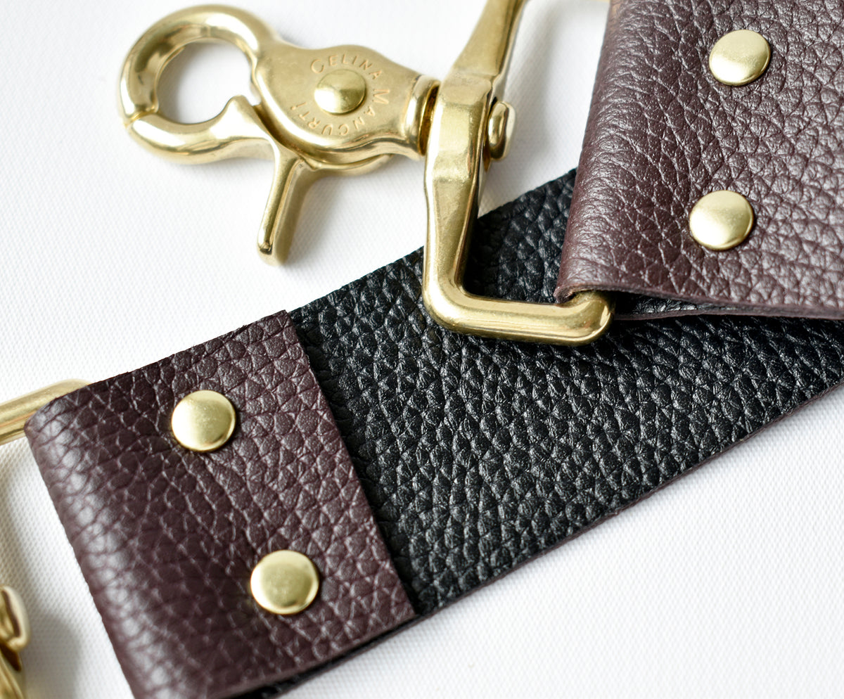 FINAL SALE- Leather Strap Chocolate Shoulder