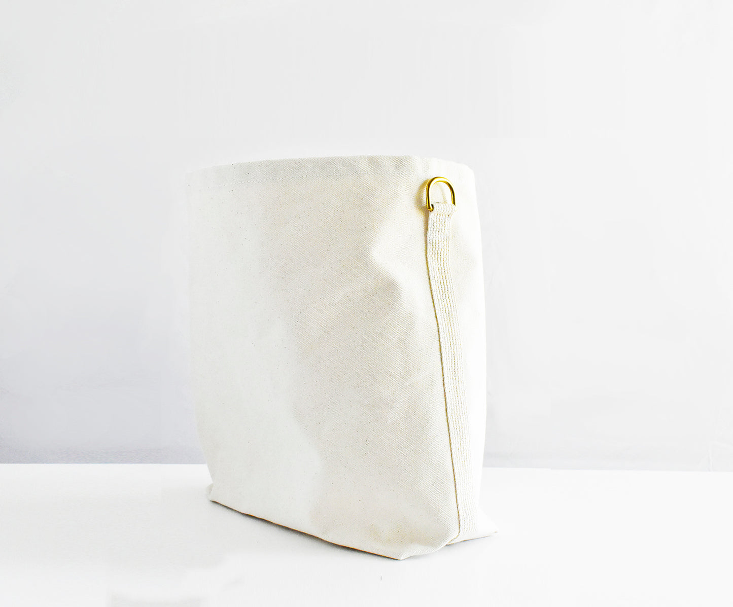 Tote Bag with Leather Strap - Denim & Navy