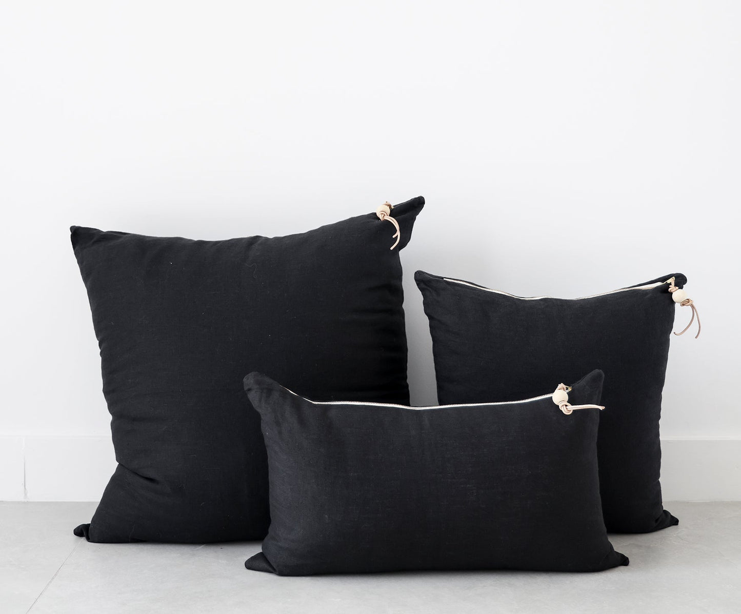 Black Washed Linen Pillow