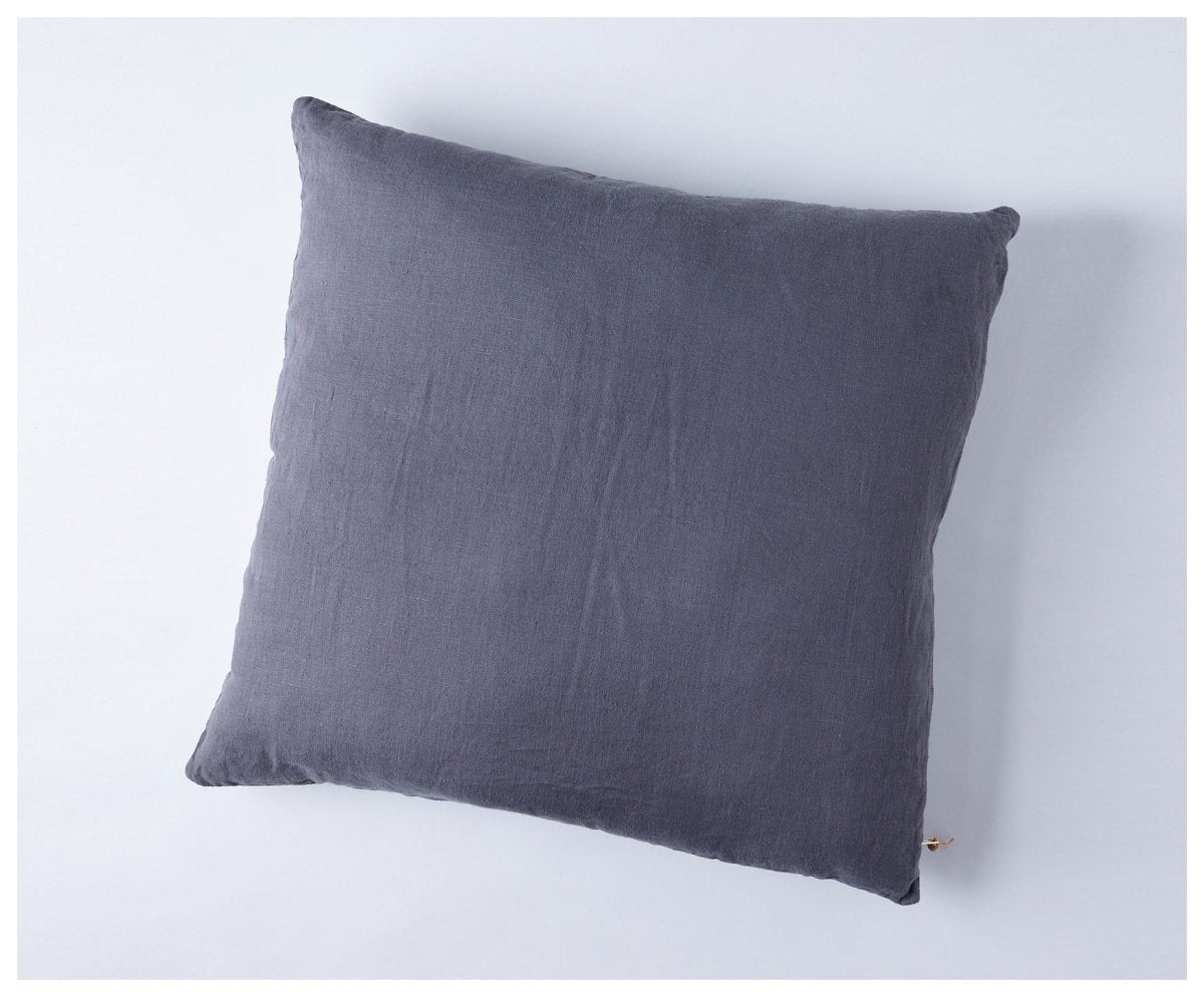 Block Linen Pillow - 27 x 27 inches - celina mancurti - pillow - COVER ONLY -Navy-Grey -from