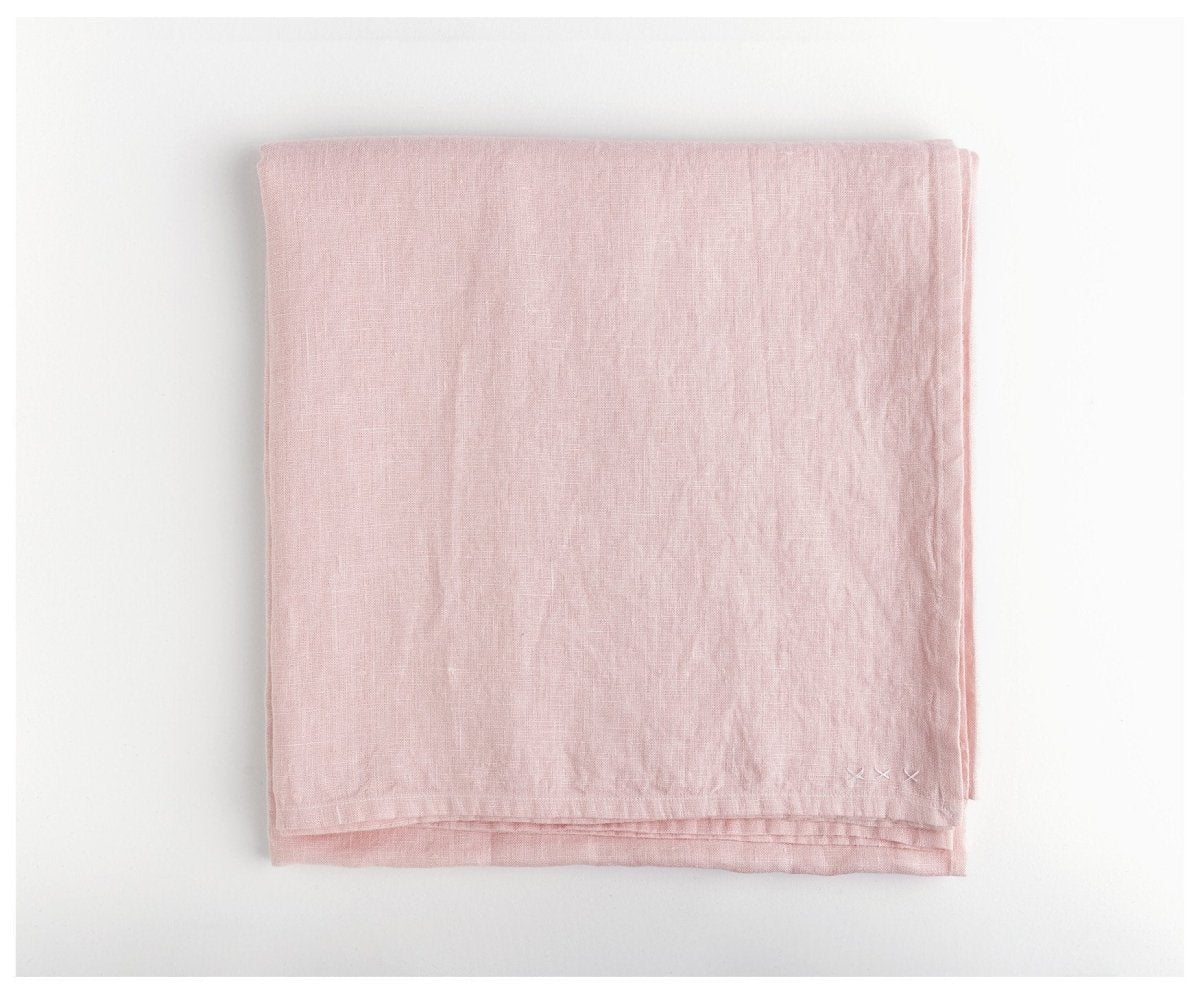 Bohemian Tablecloth- Light Pink Linen - celina mancurti - tablecloth - 55 x55 inches - -many sizes