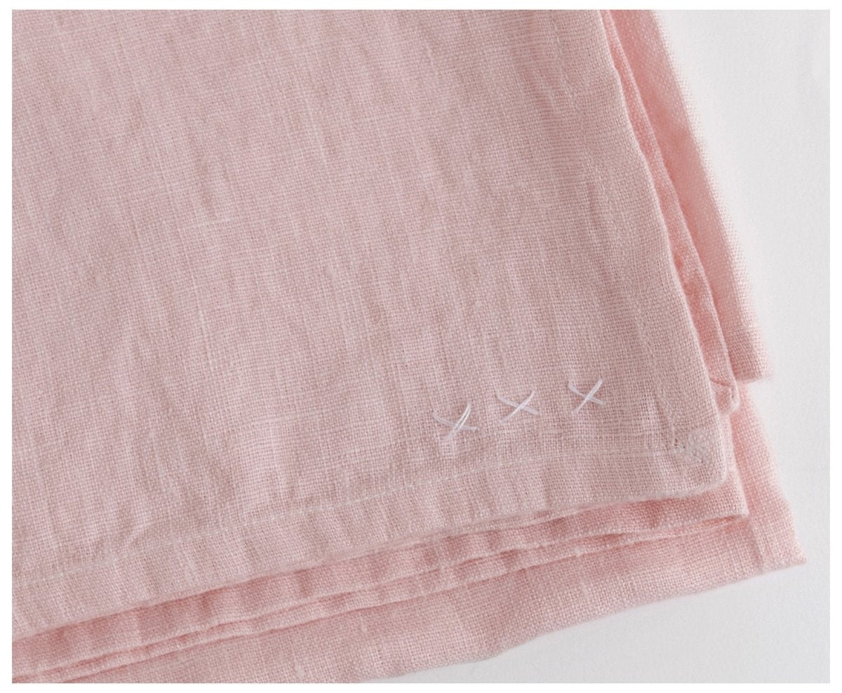 Bohemian Tablecloth- Light Pink Linen - celina mancurti - tablecloth - 55 x55 inches - -many sizes