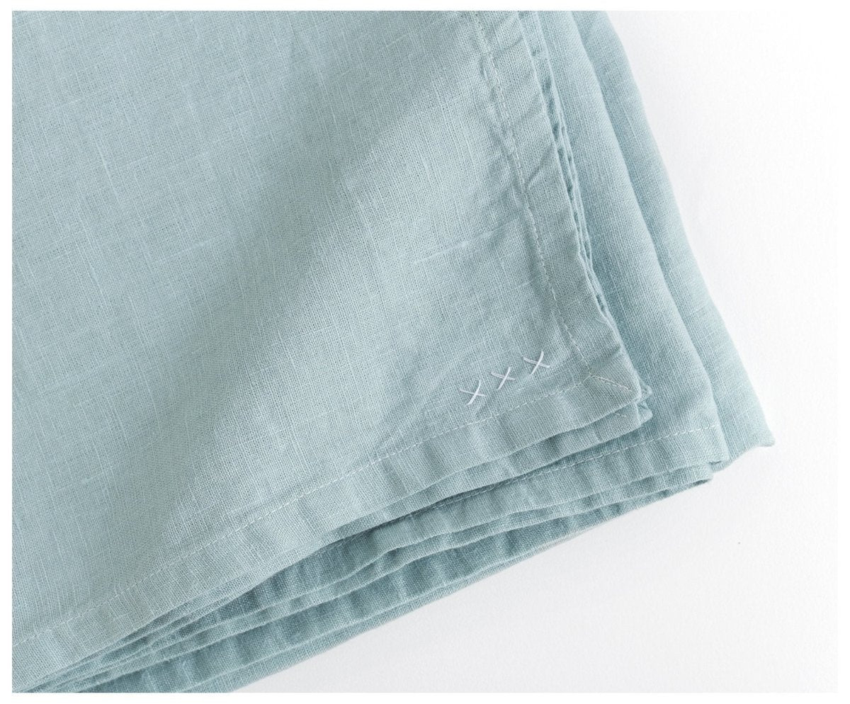 Bohemian Tablecloth- Mint Linen - celina mancurti - tablecloth - 55 x55 inches - -many sizes