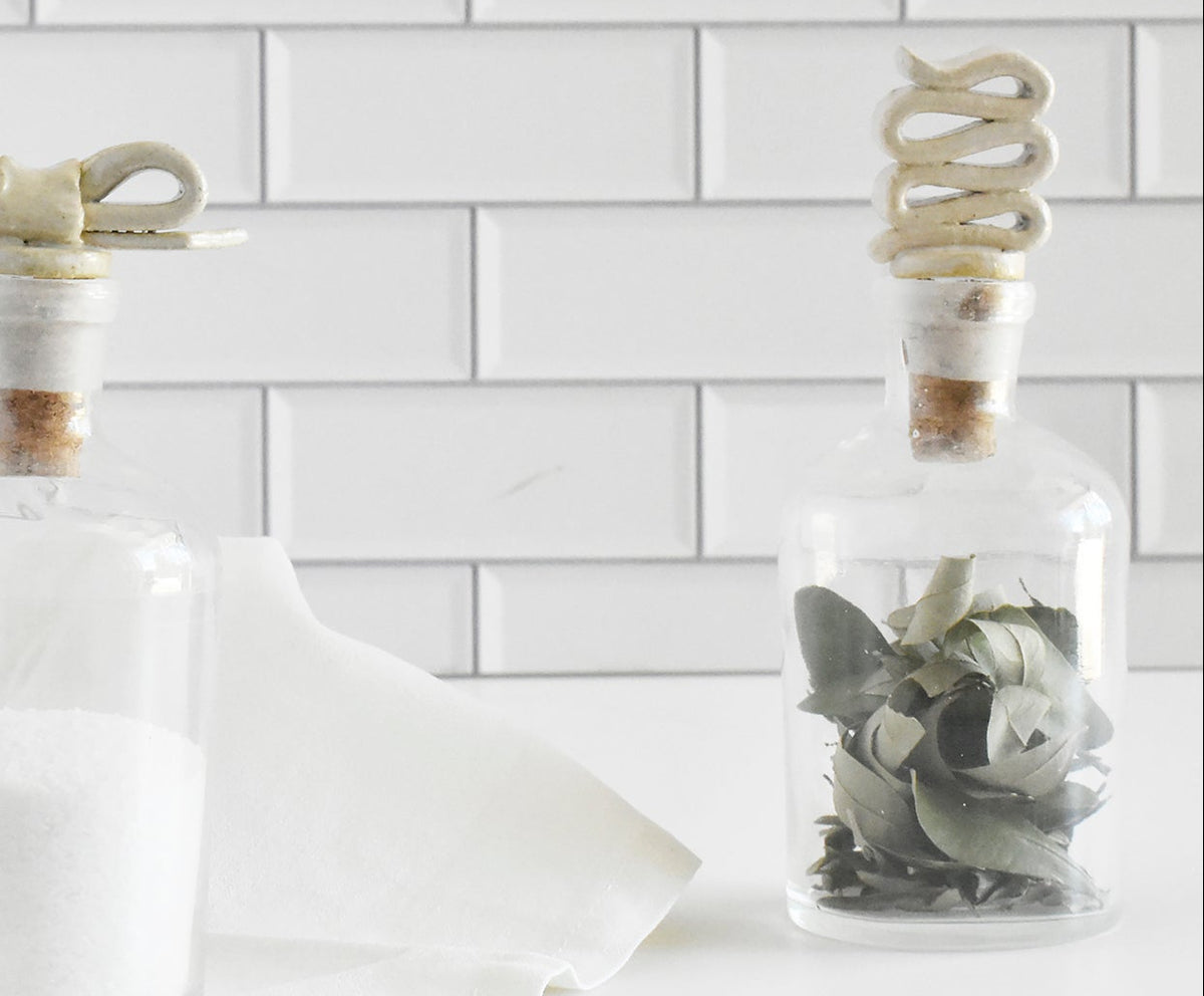 FINAL SALE- Glazed Stoneware Bottle Topper