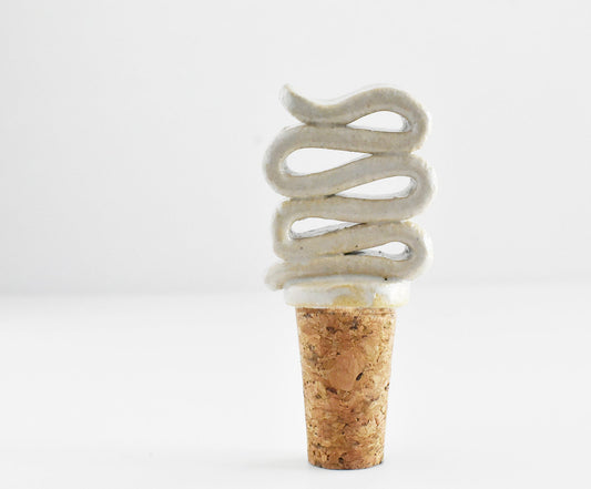 FINAL SALE- Glazed Stoneware Bottle Topper