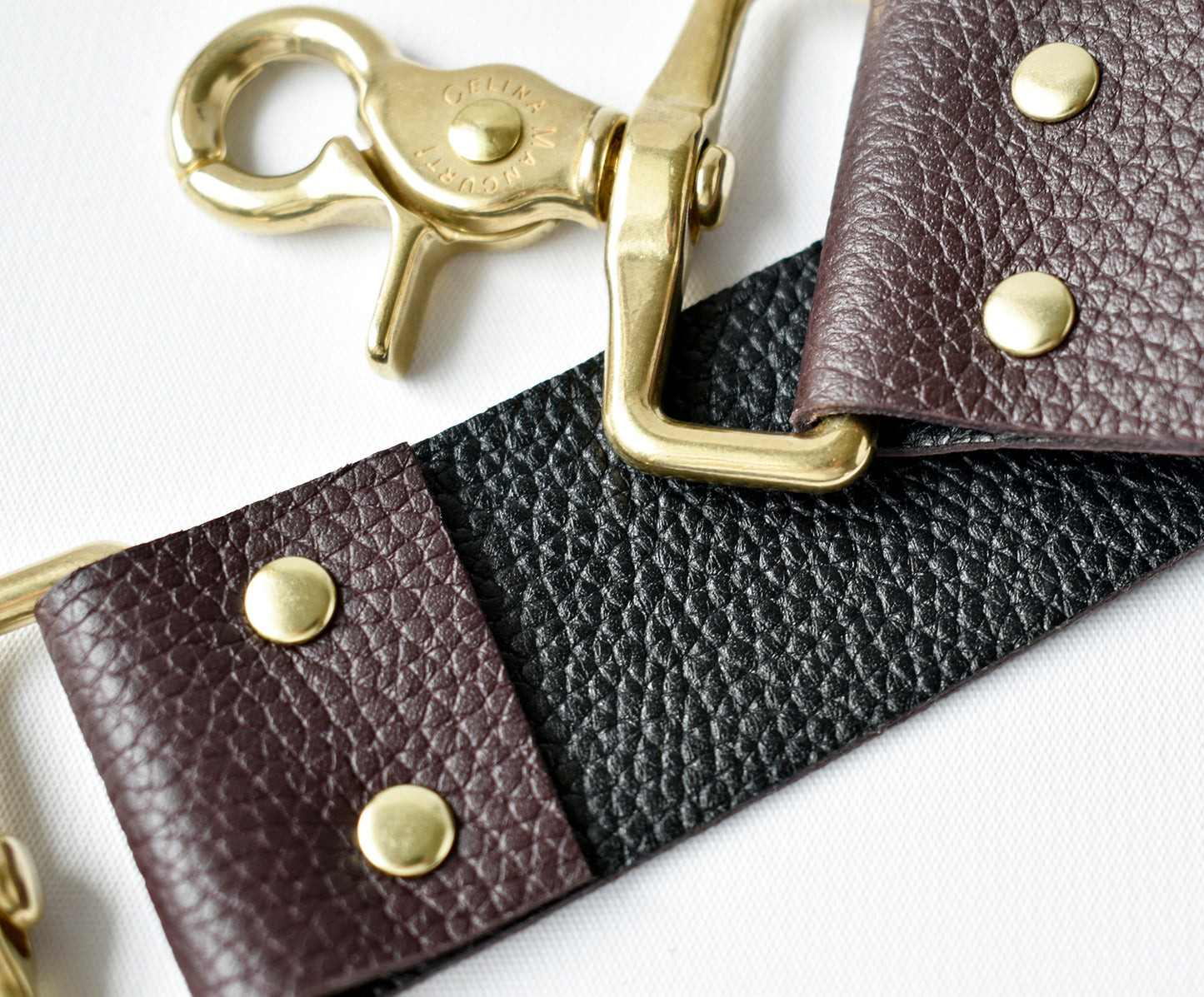 Bag Leather Strap Chocolate/Black