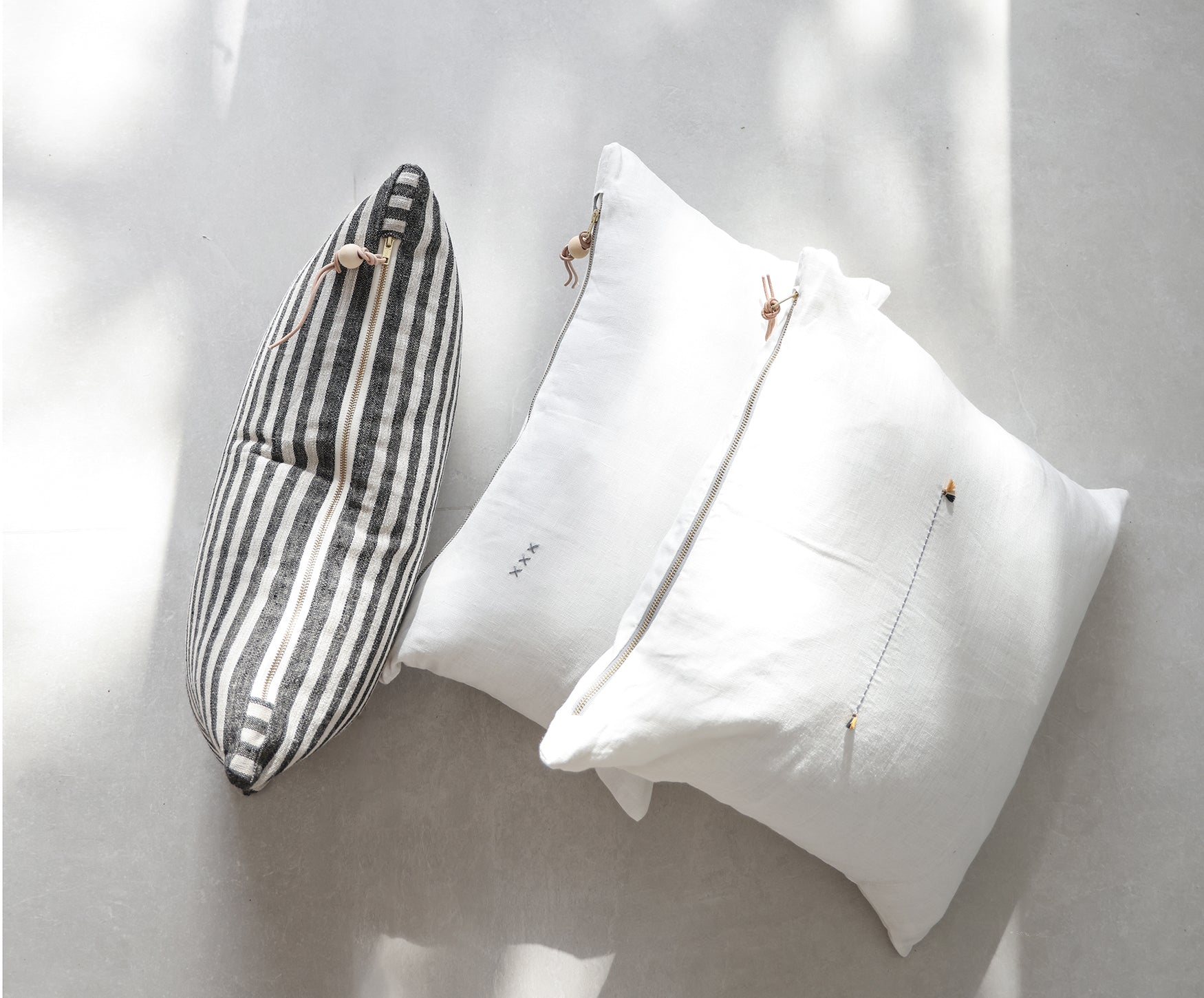 Lumbar Linen Pillow - Off White - celina mancurti - pillow - Cover + Insert - -XXX