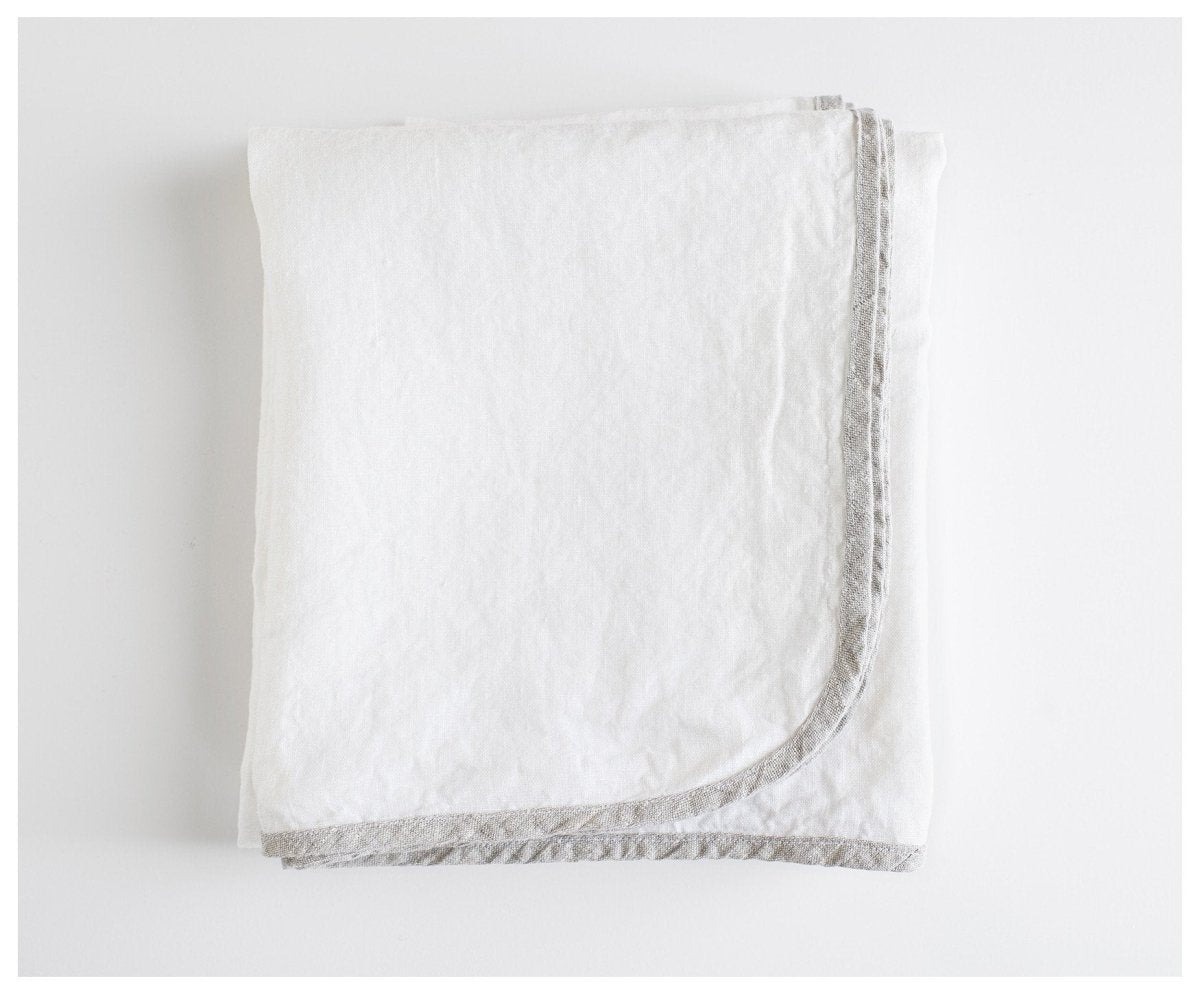 Haydee Tablecloth- Off-white Linen - celina mancurti - tablecloth - 58 x 58 inches - -many sizes