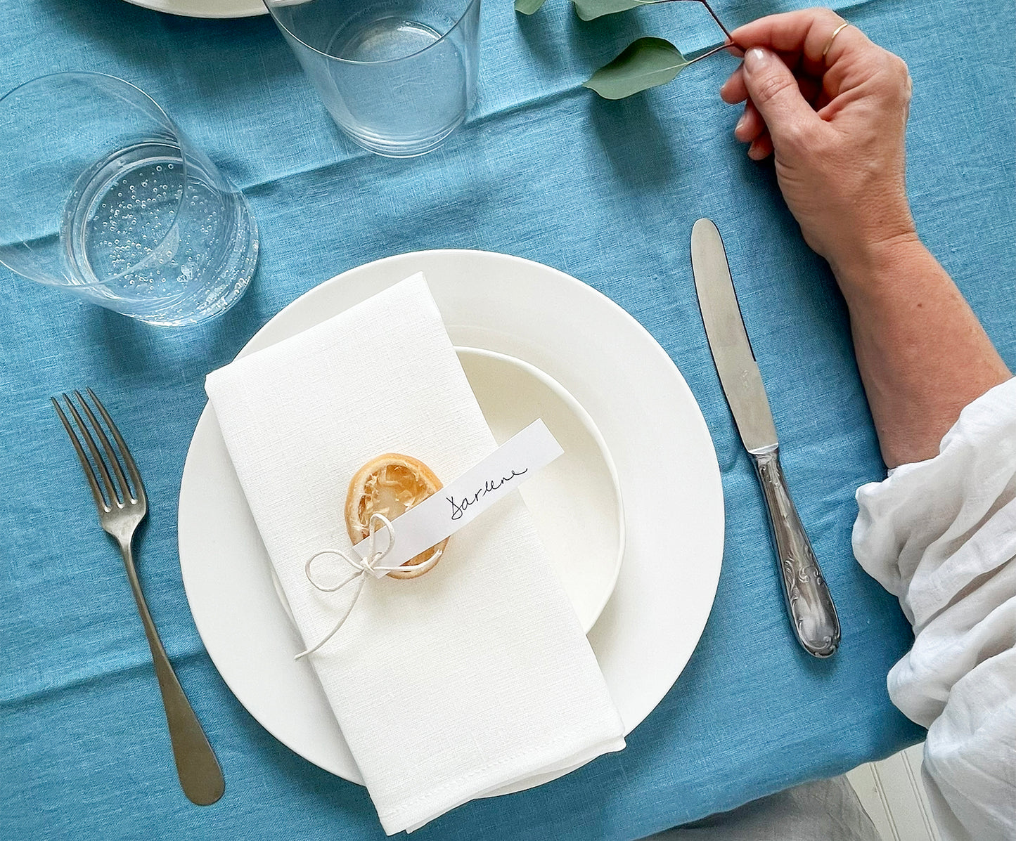 Indigo Linen Tablecloth