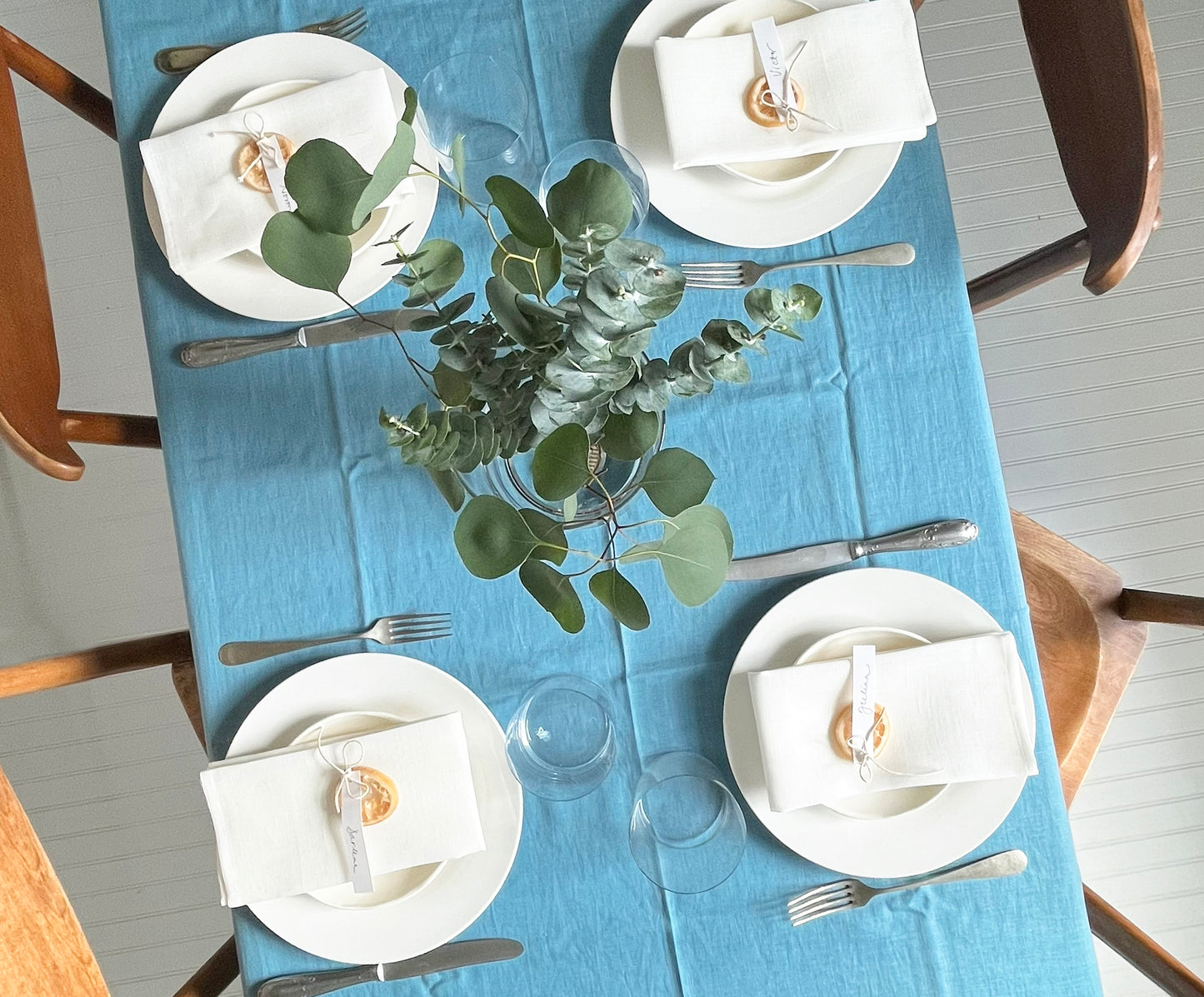 Indigo Linen Tablecloth