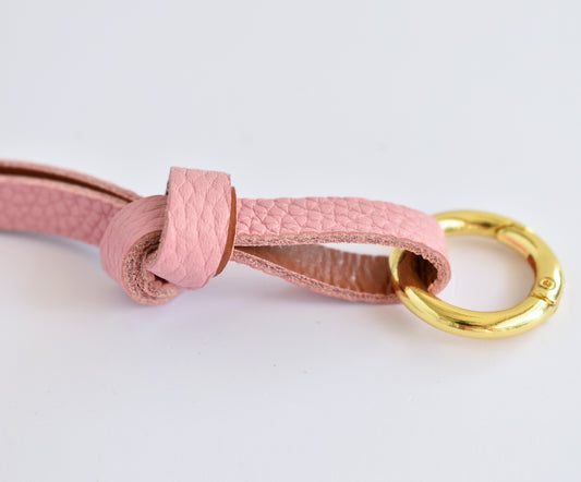Knot Bag Charm - Rose & Caramel