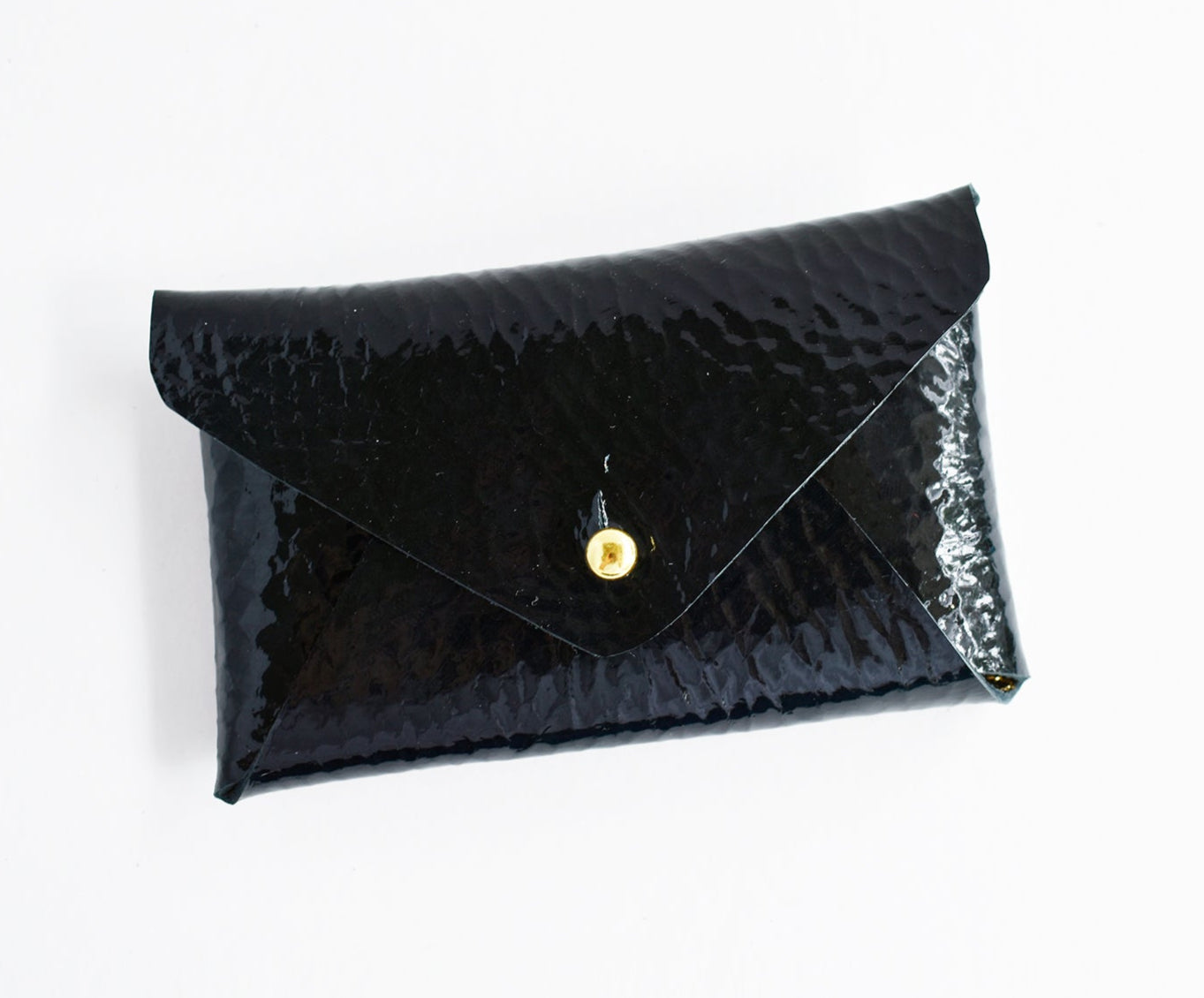 Leather Card Holder- Black & Gold inside