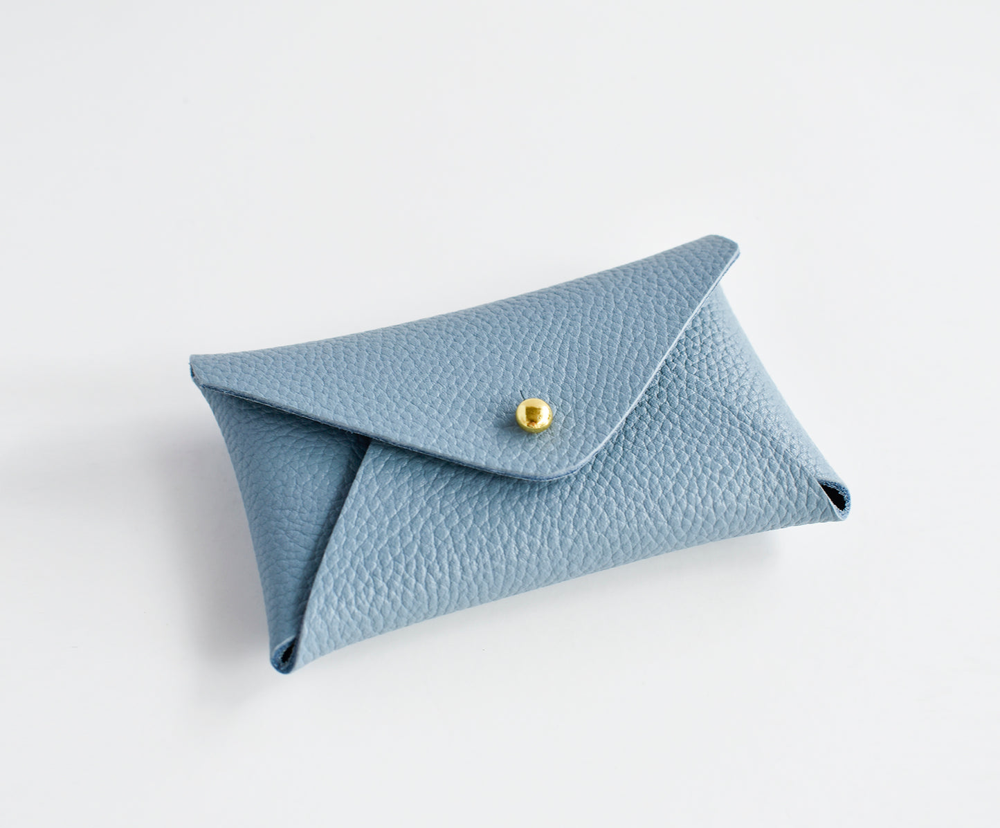 Leather Card Holder- Denim & Black inside