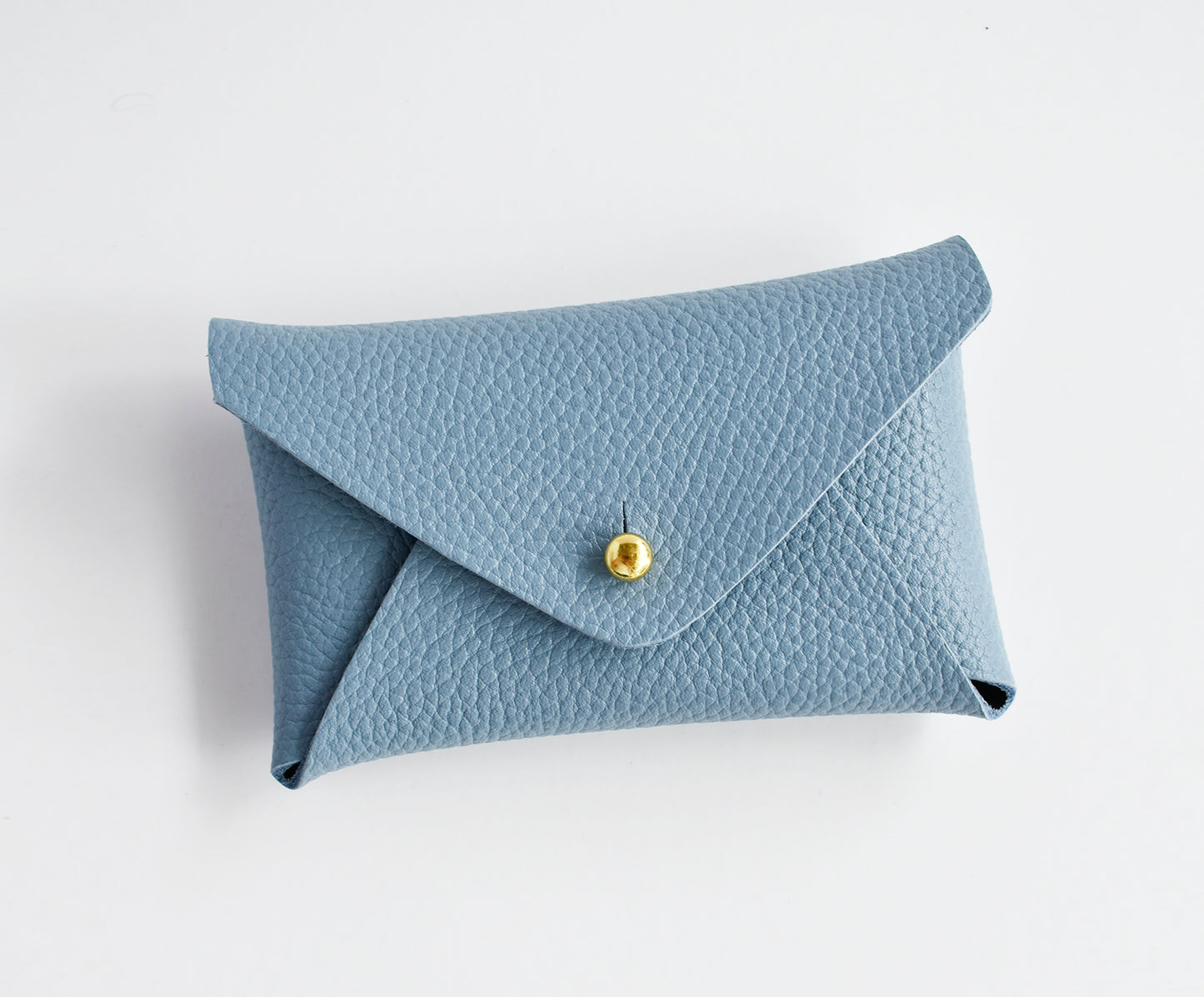 Leather Card Holder- Denim & Black inside