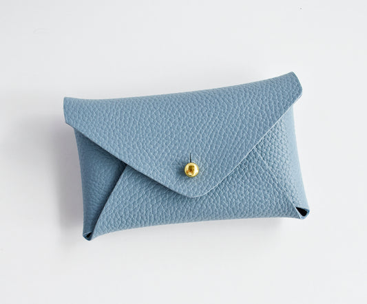 Leather Card Holder- Denim & Black inside