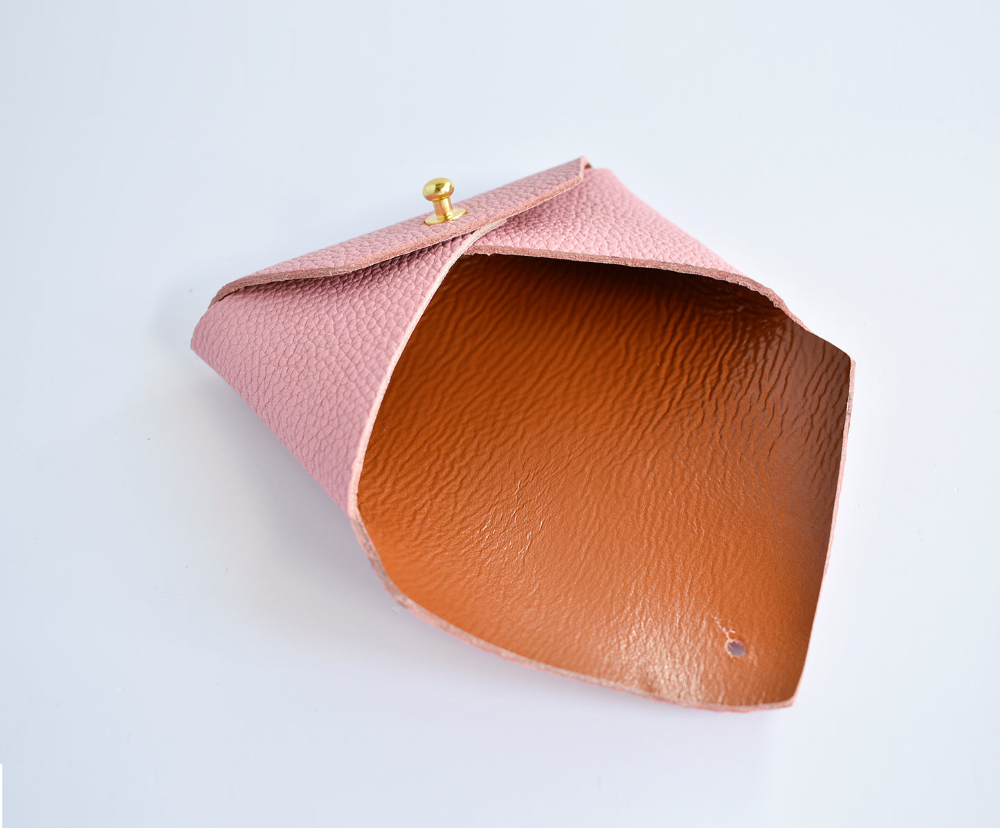 Leather Card Holder- Rose/Caramel