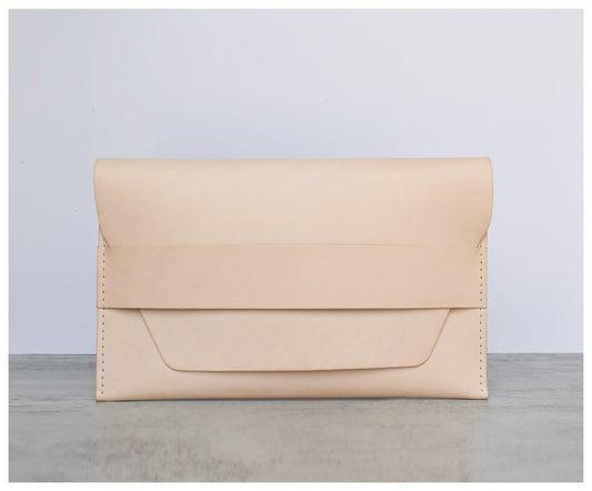 Leather Clutch - Tan - celina mancurti - Clutch - -Leather