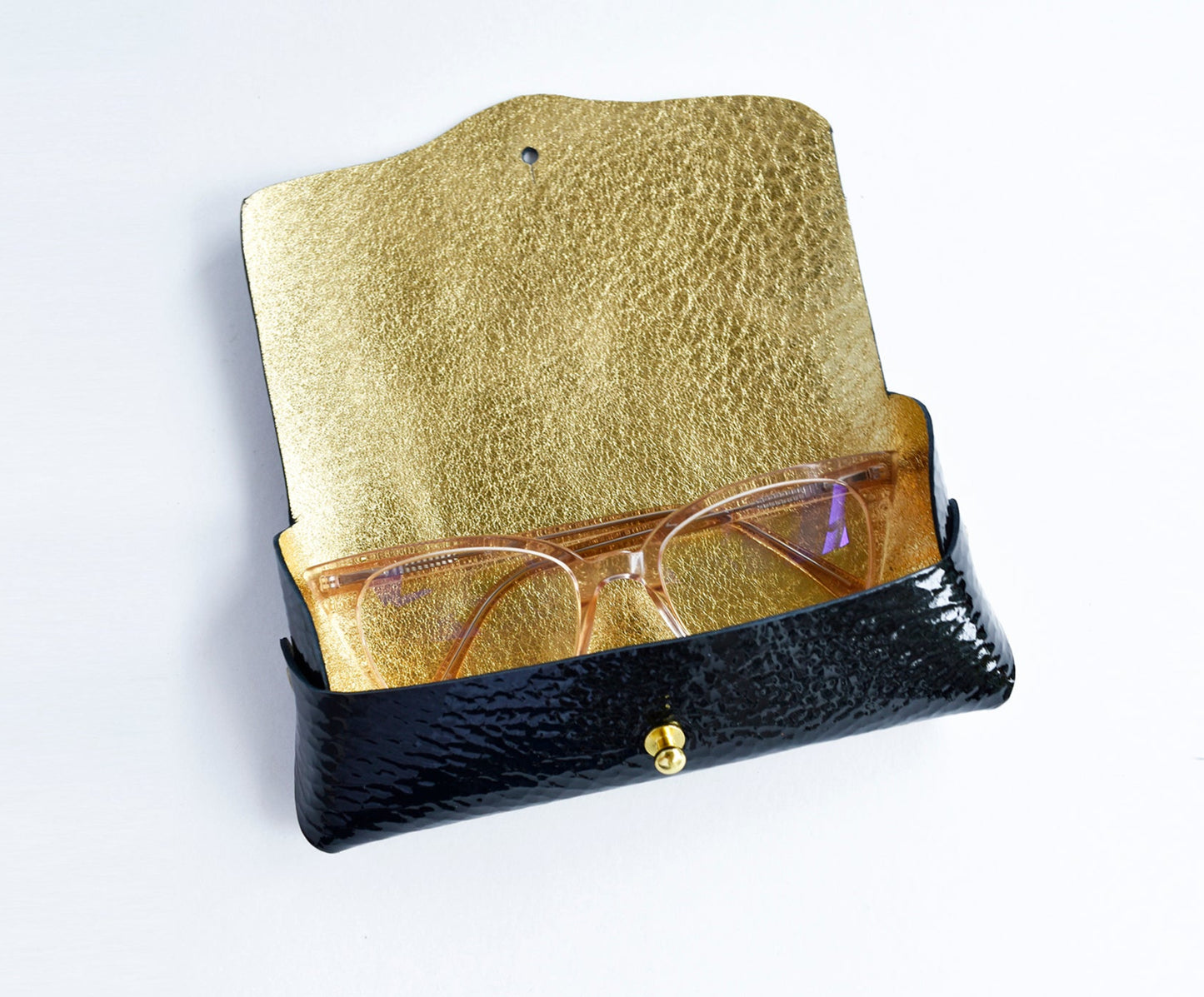 Leather Eyeglasses Case- BLACK