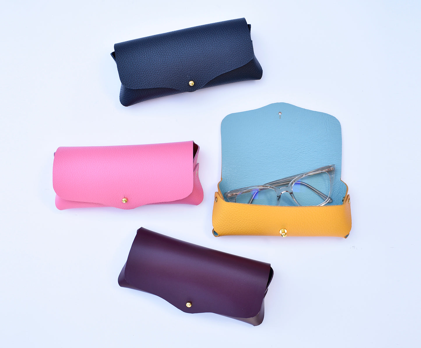 Leather Eyeglasses Case- YELLOW