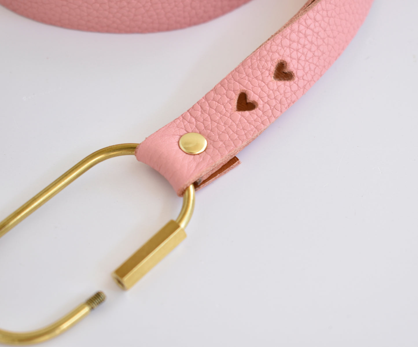 Leather Keychain – Rose/Caramel